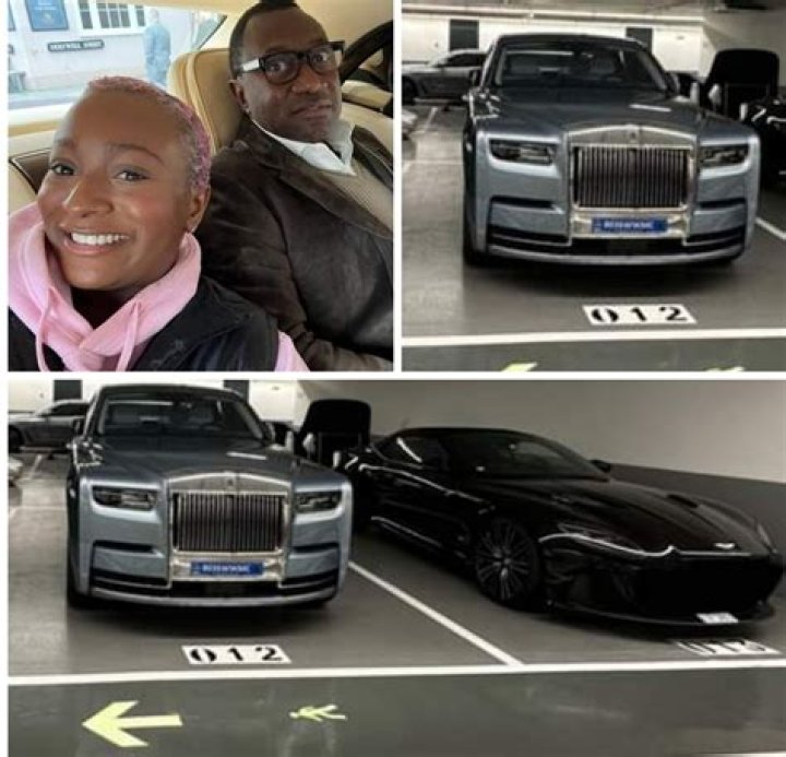 DJ Cuppy Shows Off Billionaire Father’s Rolls Royce As She Drives Her Ferrari For The First Time- See Photos
