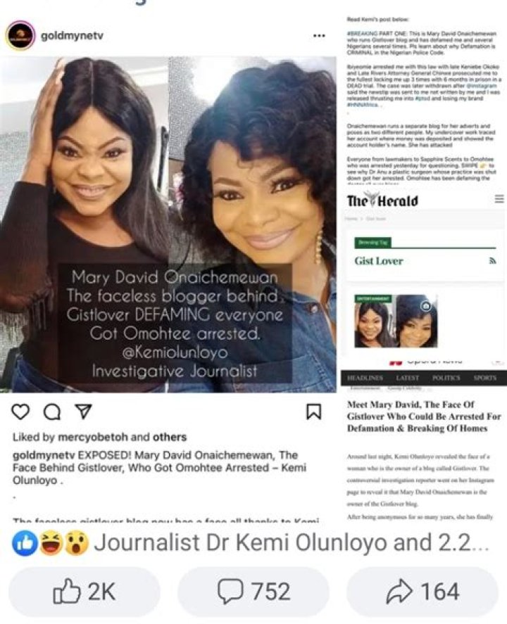 Kemi Olunloyo Reveals Name And Face of Ghost Blogger ‘GISTLOVER’ –