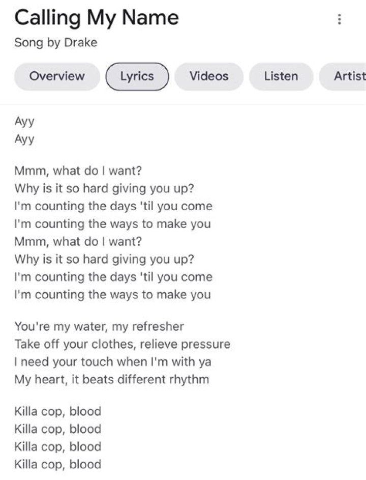 LYRICS: Drake – Calling My Name